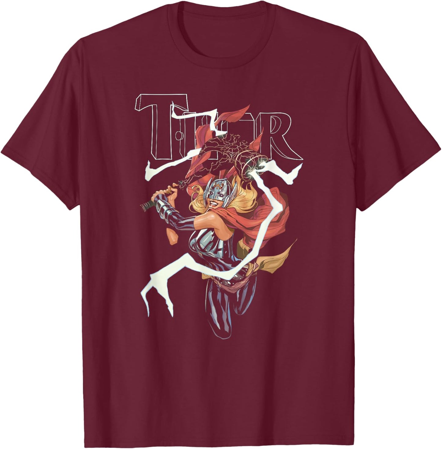 Marvel Thor Jane Foster War of the Realms #6 T-Shirt - T-Shirt | Maroon