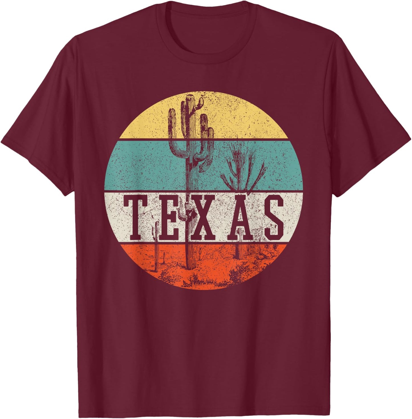 Texas State Country Retro Vintage T-Shirt - T-Shirt | Maroon