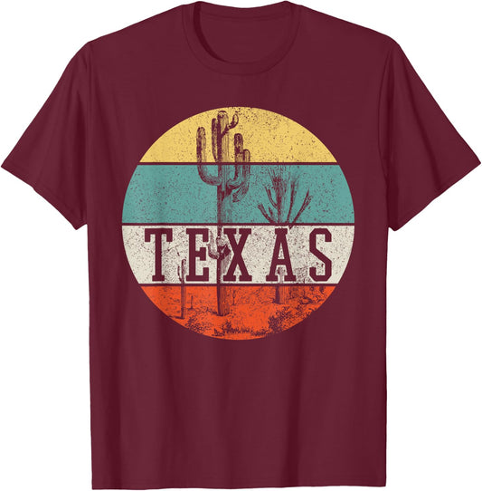 Texas State Country Retro Vintage T-Shirt - T-Shirt | Maroon