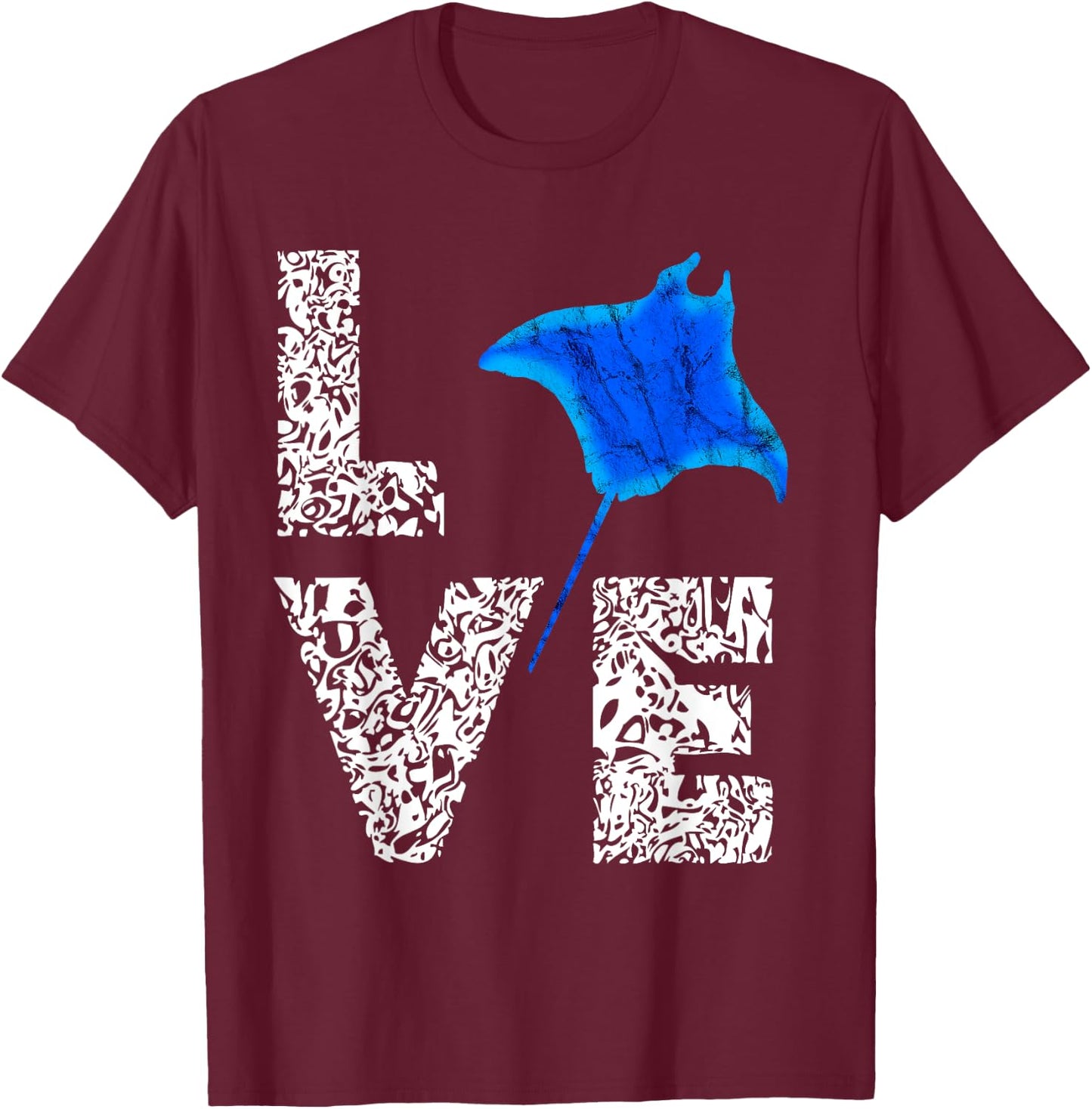 Manta Ray Stingray Sea Ocean Creatures Animals Lovers T-Shirt - T-Shirt | Maroon