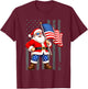 Patriotic Santa USA American Flag Christmas 4th of July Men T-Shirt - T-Shirt | Maroon