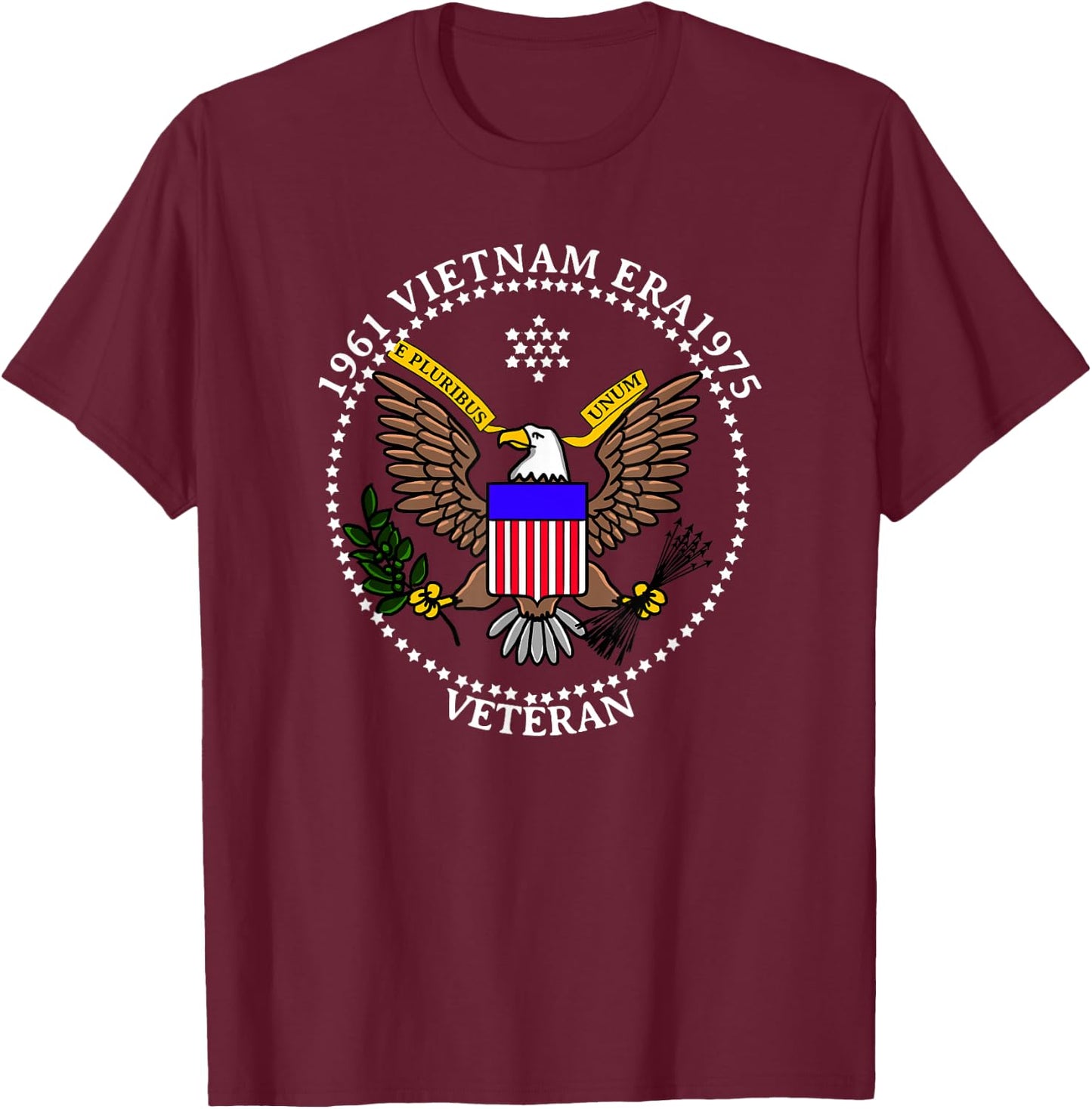 1961 Vietnam Era 1975 Emblem Cool Logo Veteran Soldier Gift T-Shirt - T-Shirt | Maroon