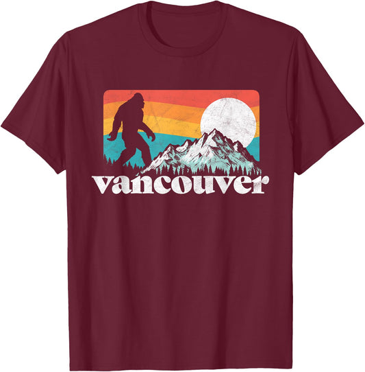 Vancouver Canada Bigfoot Mountains T-Shirt - T-Shirt | Maroon