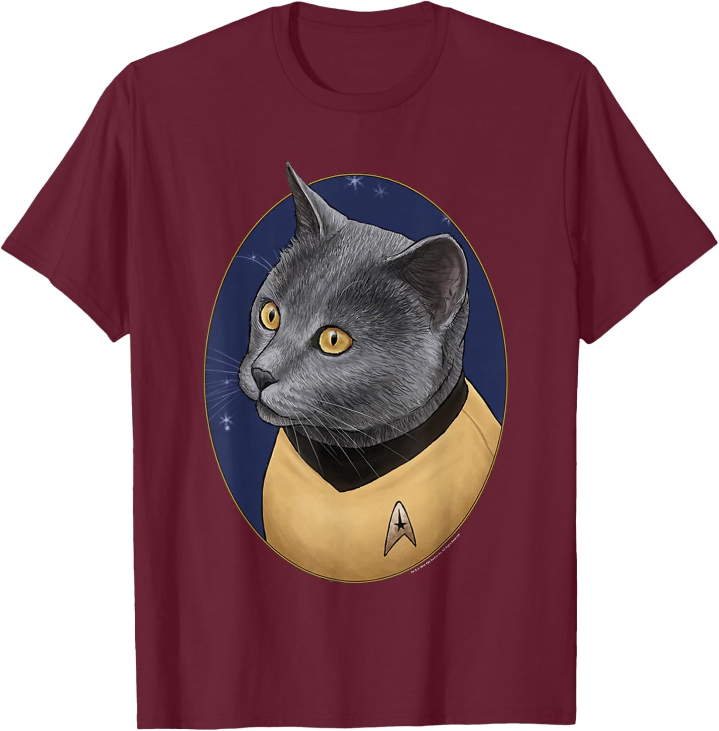 Star Trek: The Original Series Ensign Chekov Cat Portrait T-Shirt - T-Shirt | Maroon