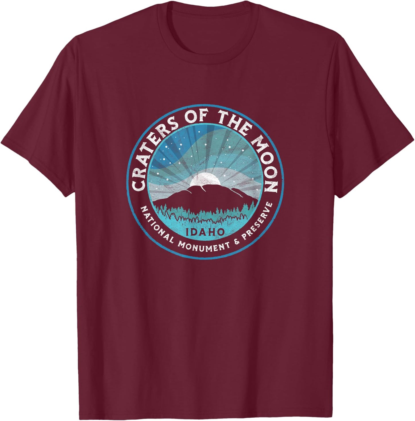 Craters of the Moon National Monument - Vintage Idaho T-Shirt - T-Shirt | Maroon