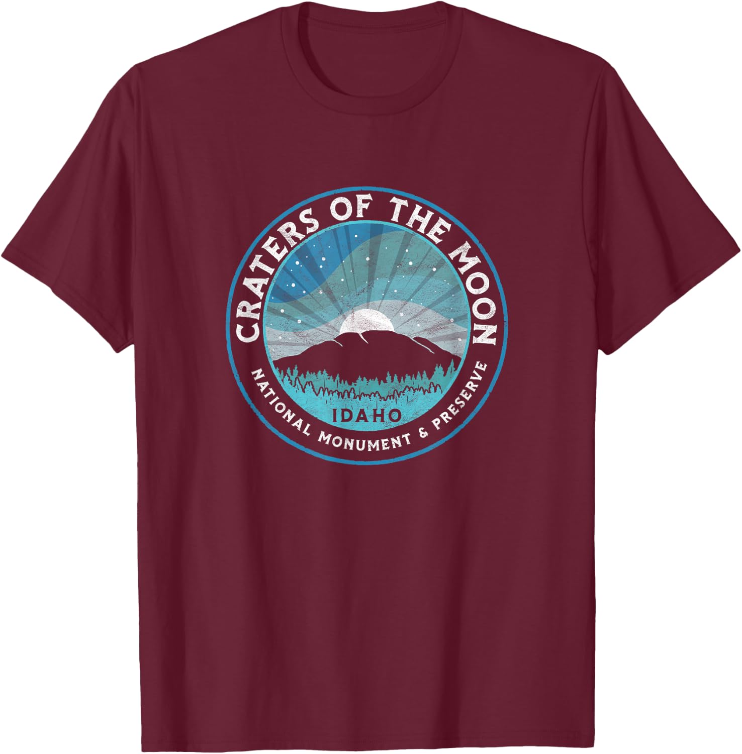 Craters of the Moon National Monument - Vintage Idaho T-Shirt - T-Shirt | Maroon