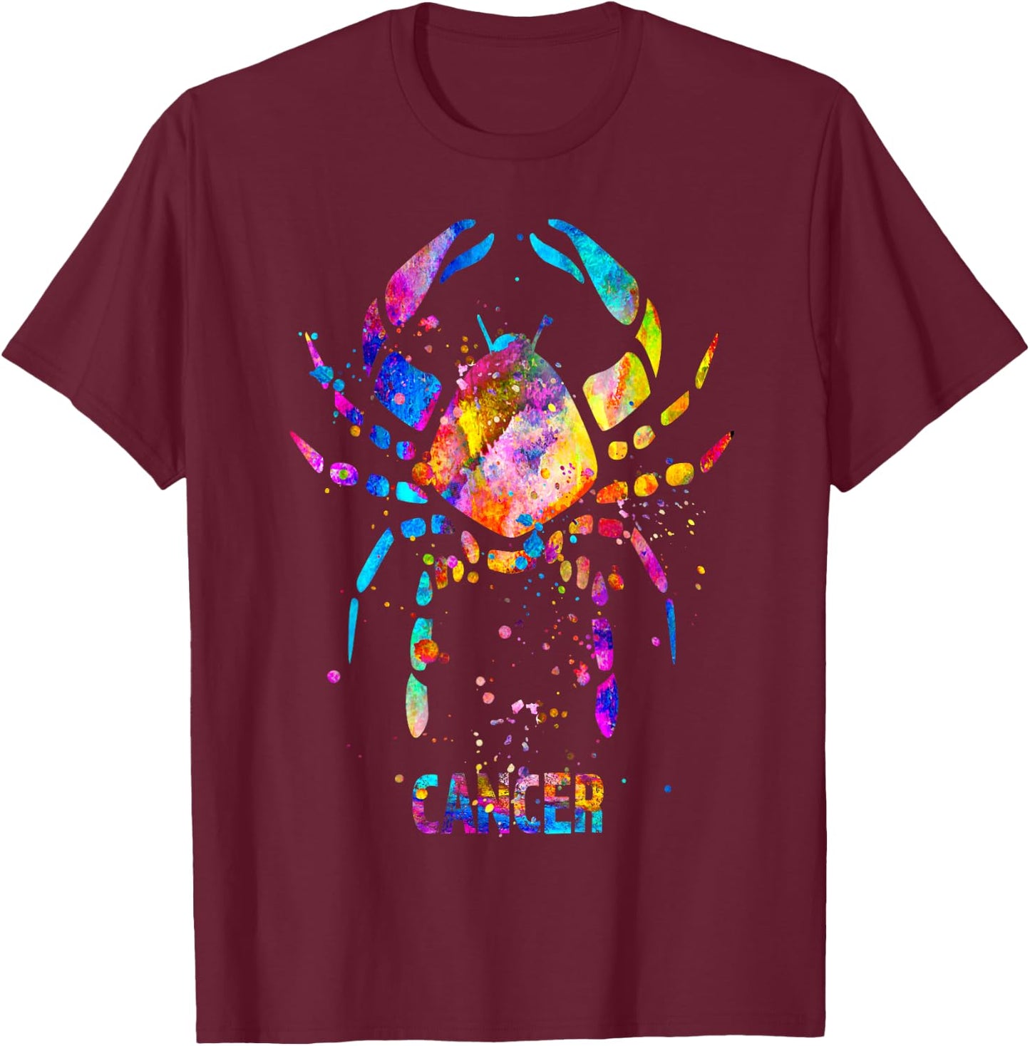Cancer Zodiac Sign T-Shirt - T-Shirt | Maroon