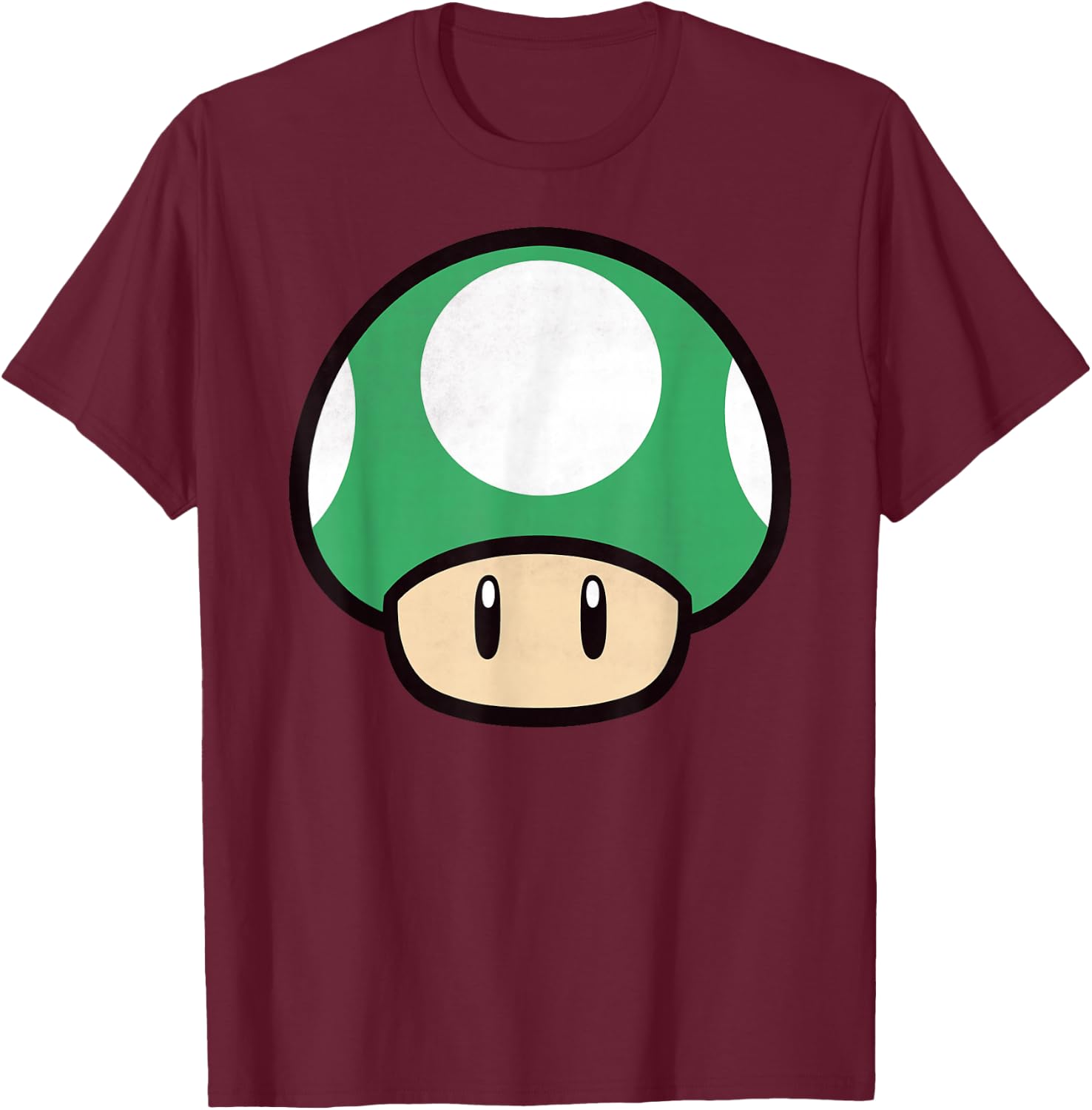 Nintendo Super Mario Big 1-Up Mushroom Graphic T-Shirt - T-Shirt | Maroon