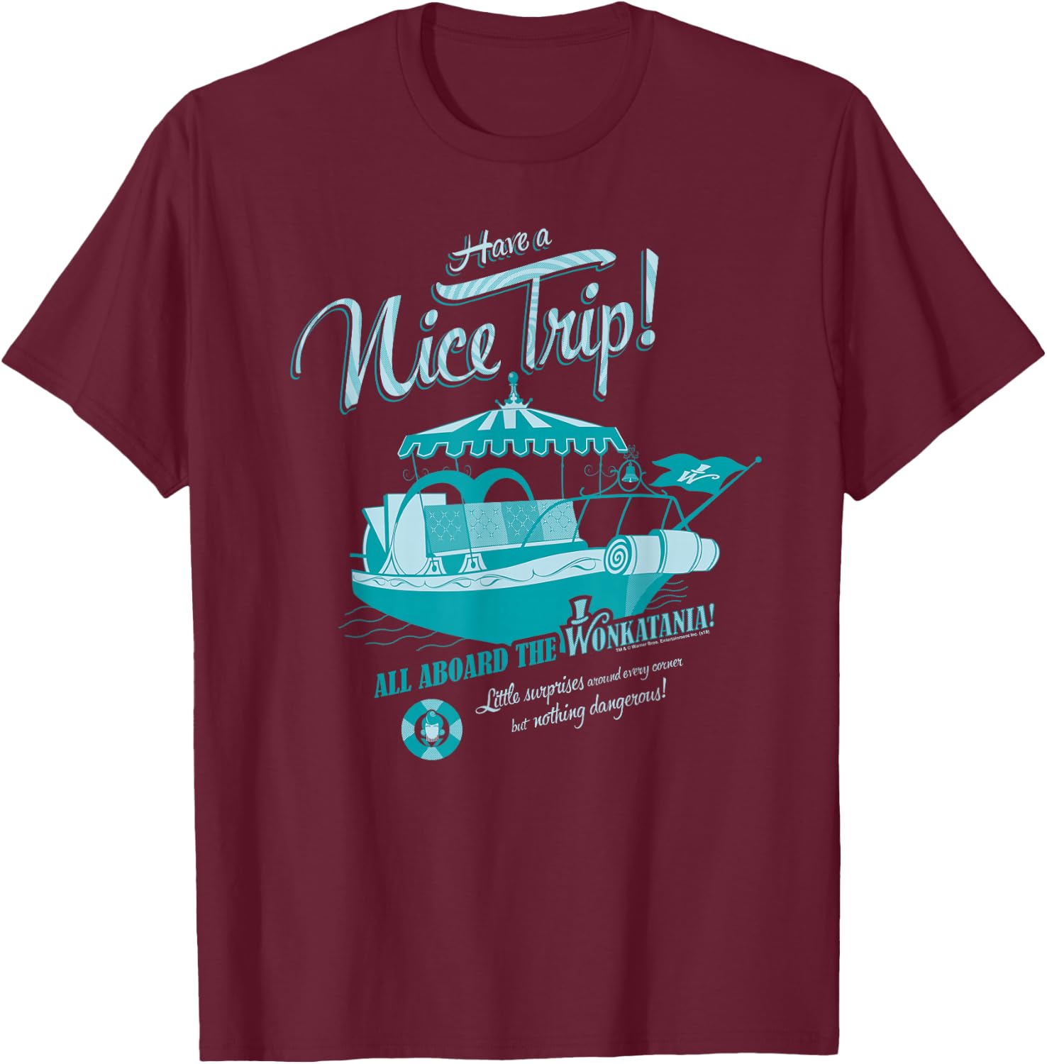 Willy Wonka Wonkitania T-Shirt - T-Shirt | Maroon