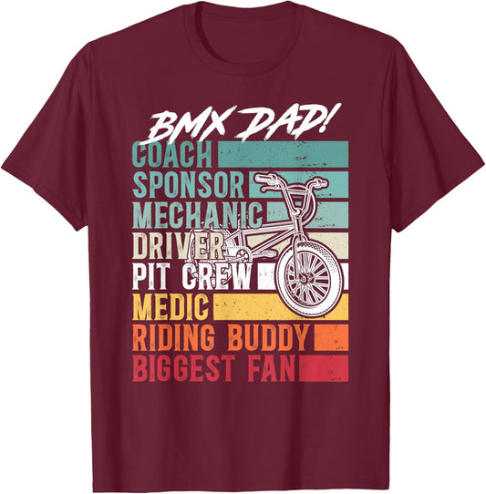 BMX Dad of A BMX Rider Dad Definition BMX Father T-Shirt - T-Shirt | Maroon