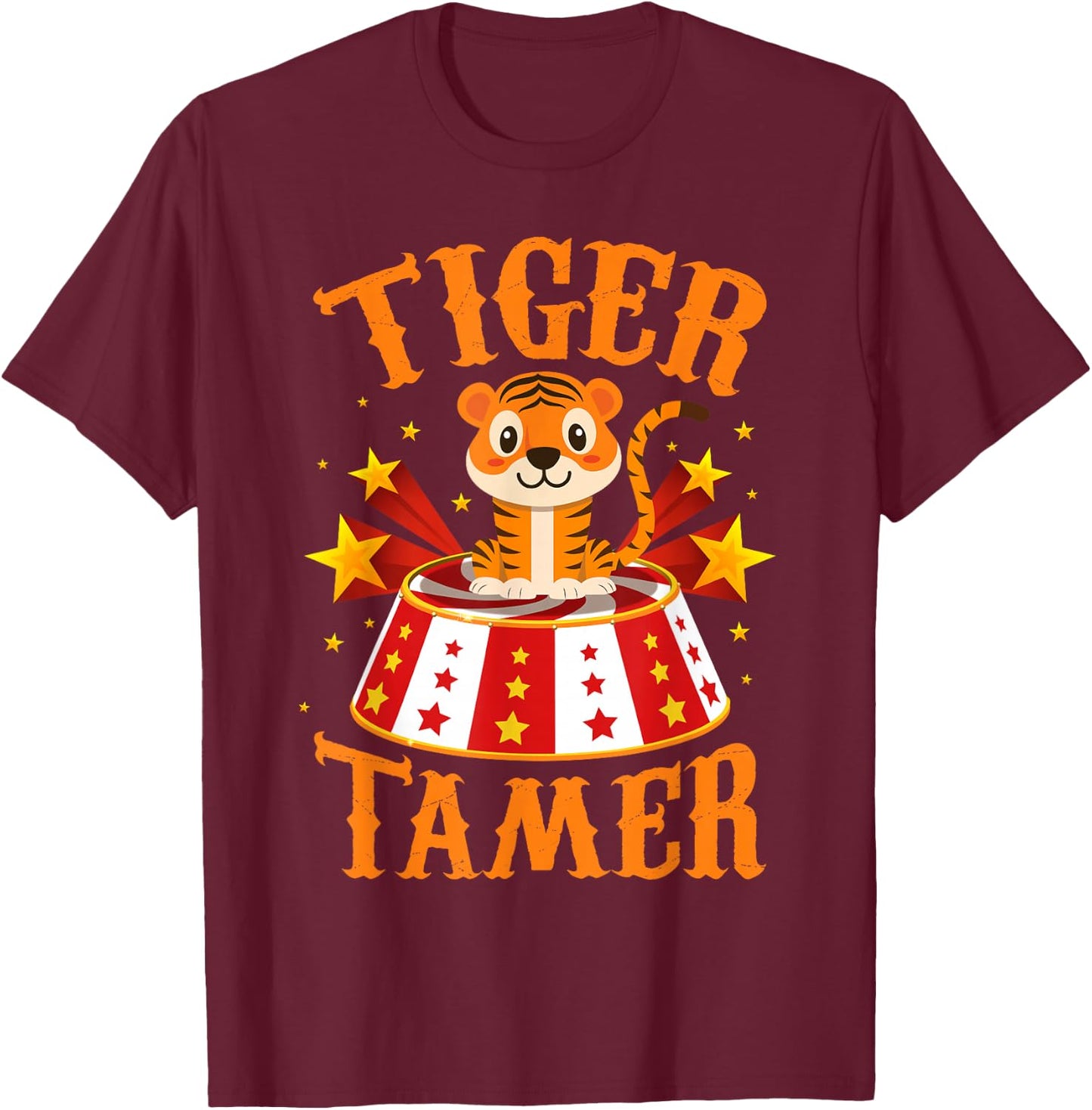 Circus Tiger Shirts - Circus Shirts - Circus Tiger Costume T-Shirt - T-Shirt | Maroon
