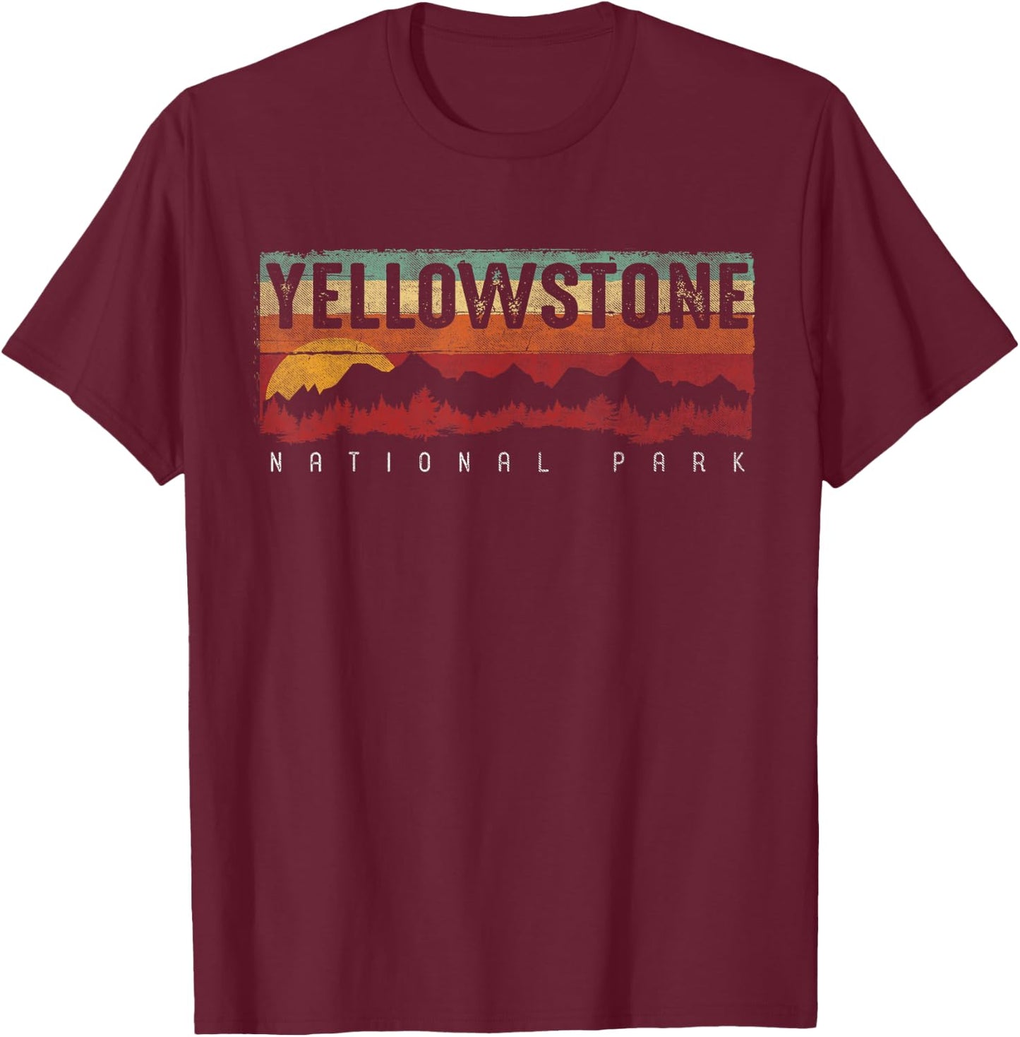 Vintage Yellowstone National Park T-Shirt - T-Shirt | Maroon