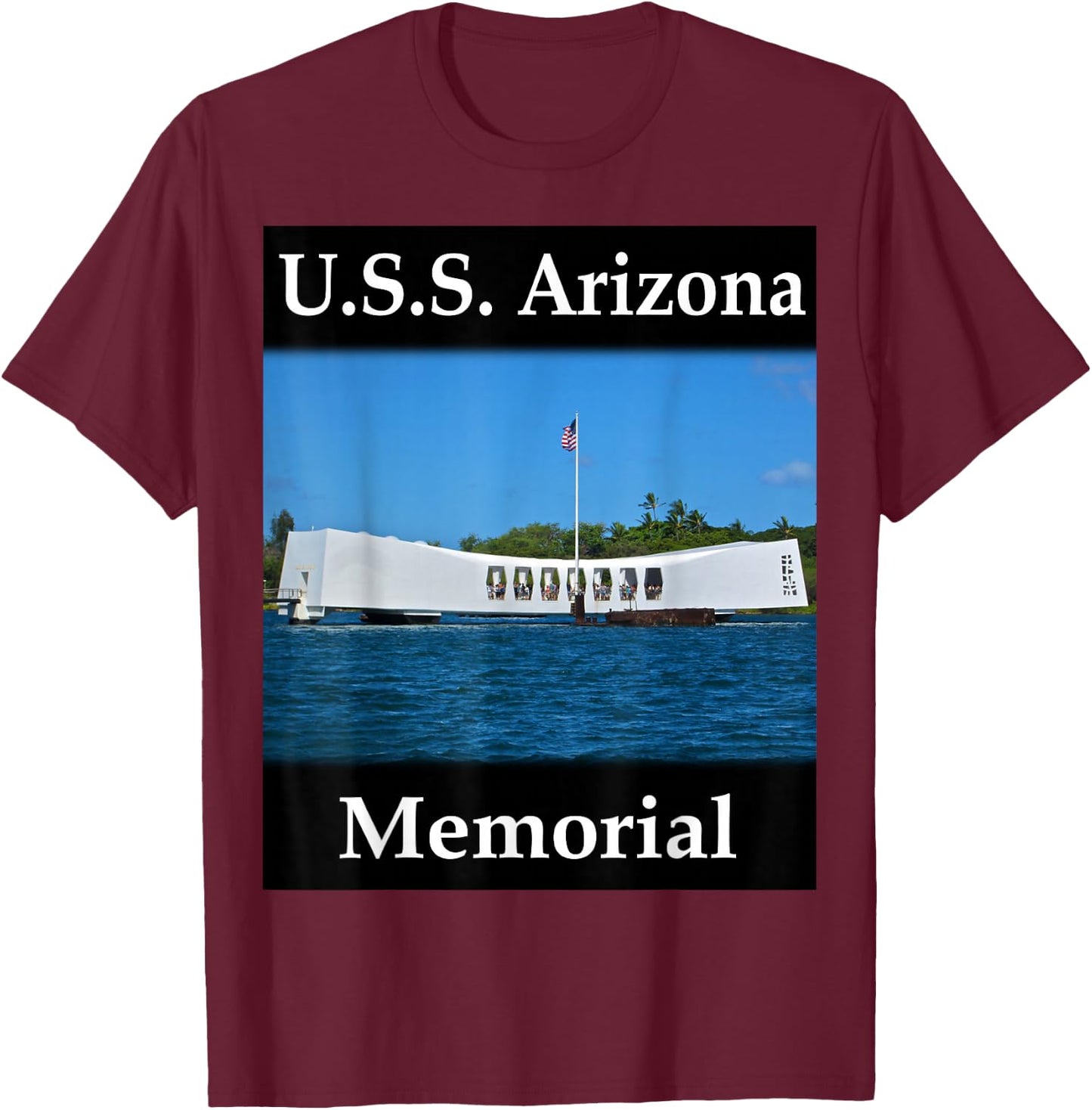 Yellow House Outlet: U.S.S. Arizona Memorial T-Shirt - T-Shirt | Maroon
