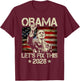 Obama 2028 Let's Fix This Obama 48th President USA Flag T-Shirt - T-Shirt | Maroon