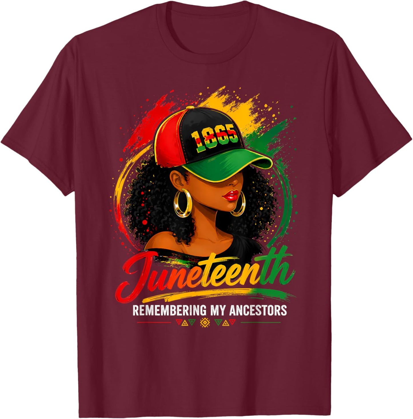 Juneteenth Shirts Women Remembering My Ancestors Black Woman T-Shirt - T-Shirt | Maroon