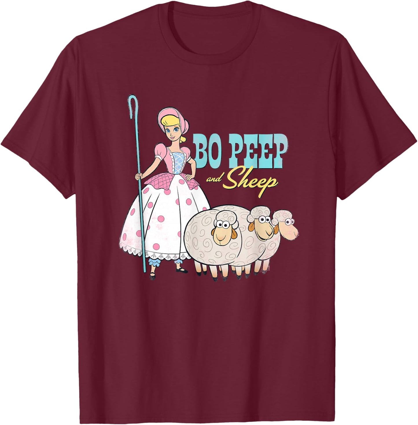 Disney Pixar Toy Story 4 Bo Peep and Sheep T-Shirt - T-Shirt | Maroon