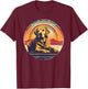 Vintage Golden Retriever Retro Sun Dog Lover T-Shirt - T-Shirt | Maroon