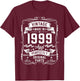 Vintage 1999 27yr 27th Birthday Gifts 27 Years Old T-Shirt - T-Shirt | Maroon