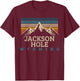 Jackson Hole Wyoming Vintage Mountains Nature Souvenir Gift T-Shirt - T-Shirt | Maroon