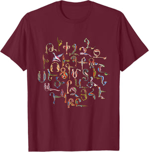 Armenian Birds Alphabet T-Shirt - T-Shirt | Maroon