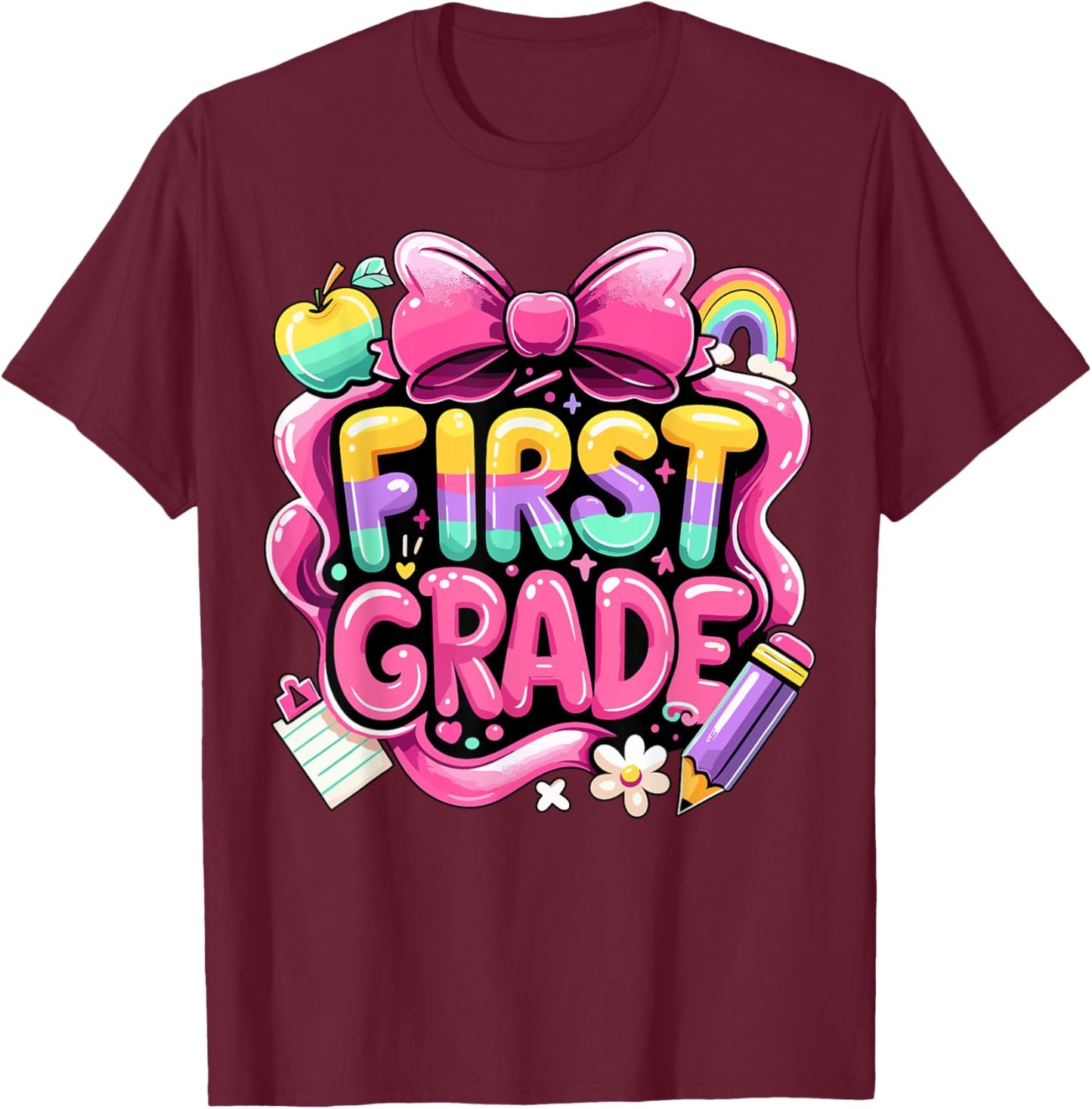 Back to School Funny Team 1st Grade First Grade T-Shirt - T-Shirt | Maroon