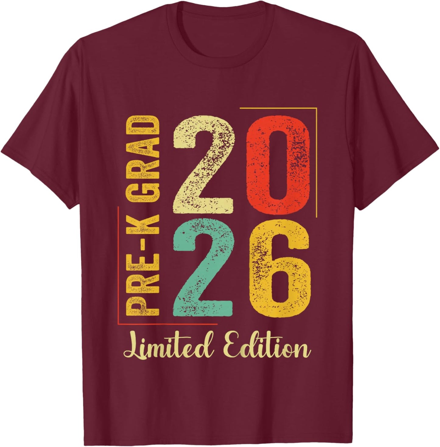 Kids Pre-K Preschool Graduation 2026 Pre-K Grad 2026 T-Shirt - T-Shirt | Maroon