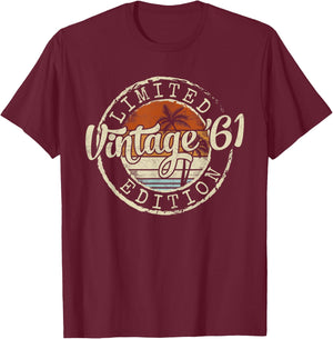 Vintage 1961 64th Birthday Gifts Women 64 Year Old T-Shirt - T-Shirt | Maroon