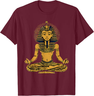Ancient Egypt Meditate Egyptian God Tutankhamun Egyptology T-Shirt - T-Shirt | Maroon