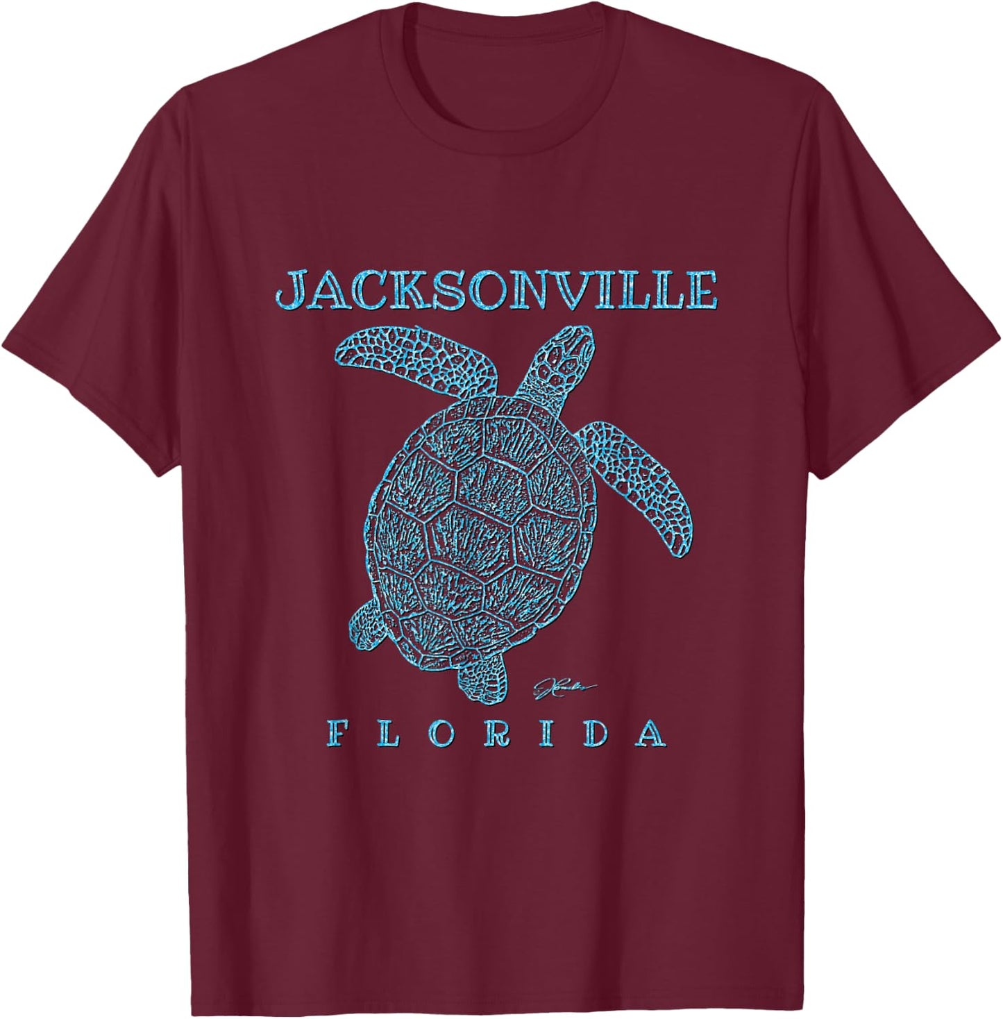 JCombs: Jacksonville, FL, Sea Turtle T-Shirt - T-Shirt | Maroon