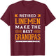 Retired Lineman Grandpa Gift Power Pole Electrician Linemen T-Shirt - T-Shirt | Maroon
