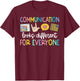 Funny Communication Looks Different Shirt - Kids -Adults Teacher Animal Print - Black, Small - Short Sleeve - Classic Fit - - Polyester 100% T-Shirt - T-Shirt | Maroon