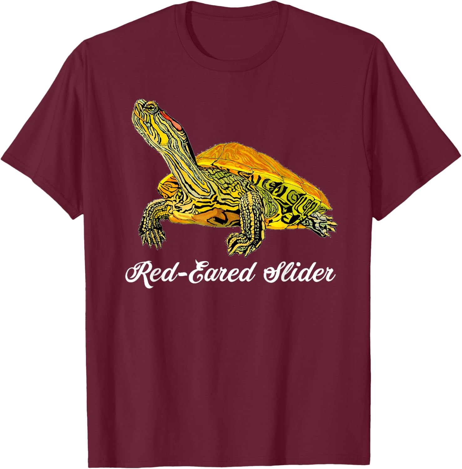 Red-Eared Slider Turtle Shirt - Gift Turtle Lovers T-Shirt - T-Shirt | Maroon