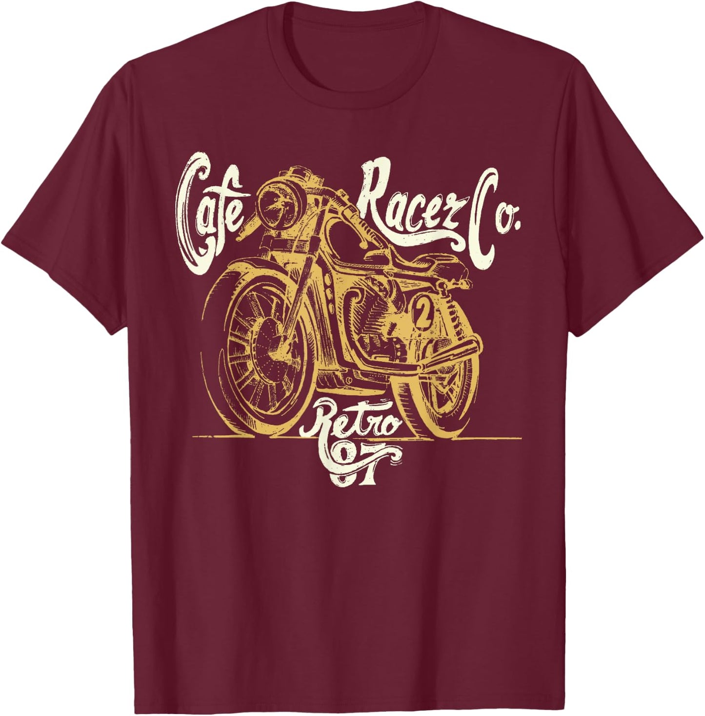 Cafe Racer - Vintage Motorcycle - CB-Rider T-Shirt - T-Shirt | Maroon