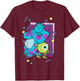 Disney Pixar Monsters Inc. Mike And Sully 90's Style T-Shirt - T-Shirt | Maroon