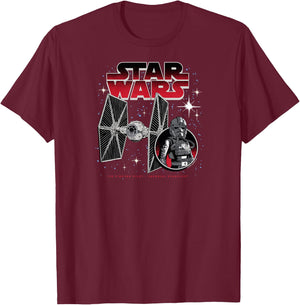 Star Wars - Imperial Starfleet Tie Fighter T-Shirt - T-Shirt | Maroon
