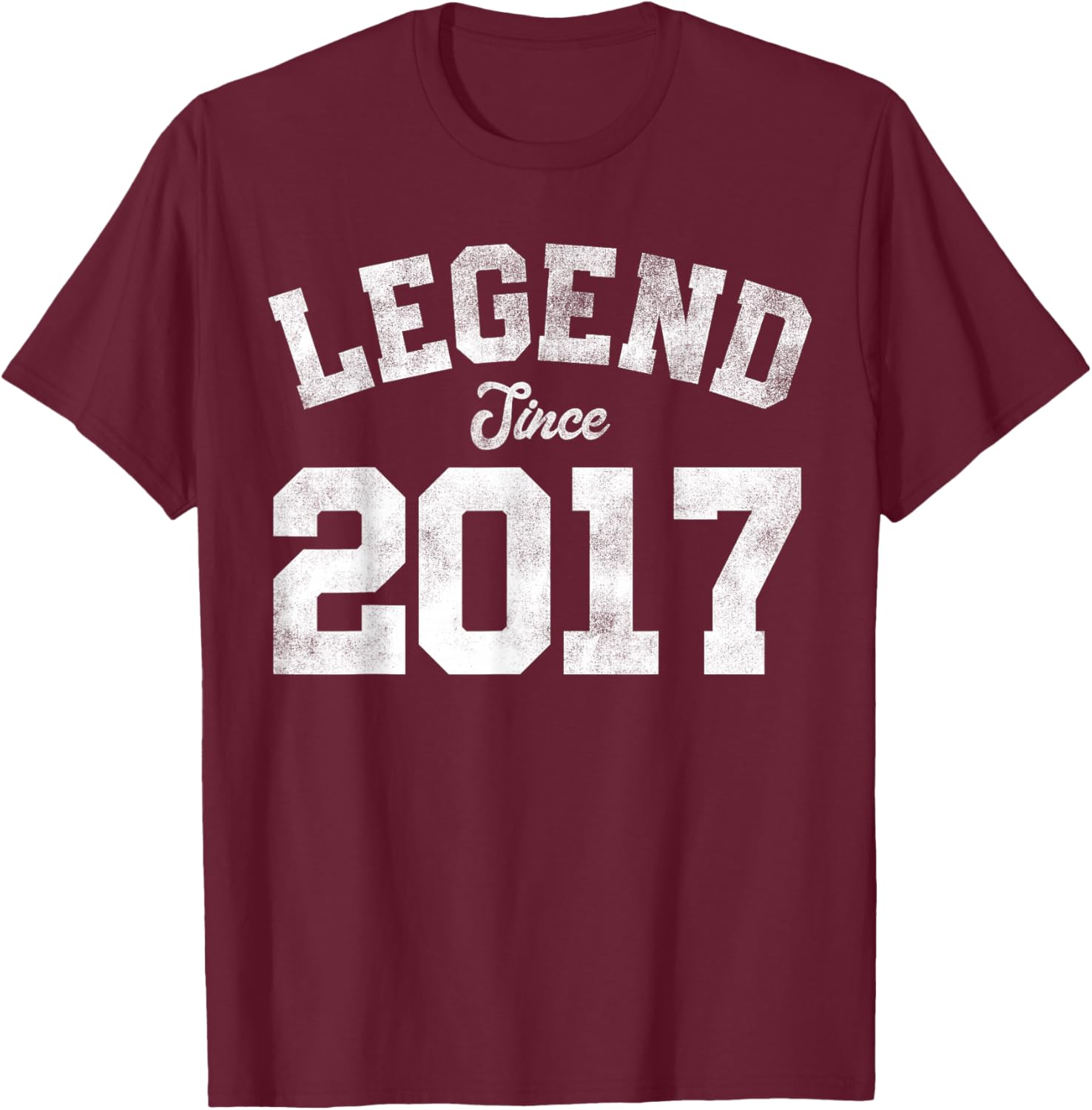 Legend Since 2017 9th Birthday 9 Years Old - Retro T-Shirt - T-Shirt | Maroon