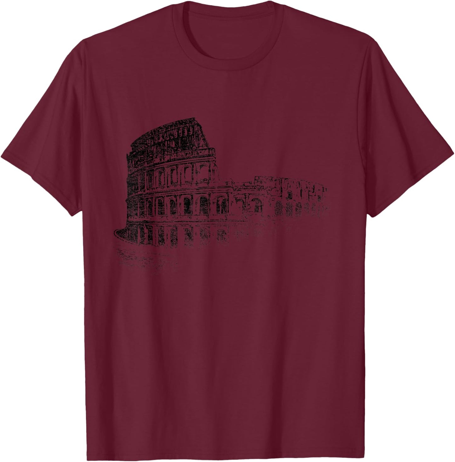 Rome Colosseum Vintage Skyline Italy Fan I Love Roma T-Shirt - T-Shirt | Maroon