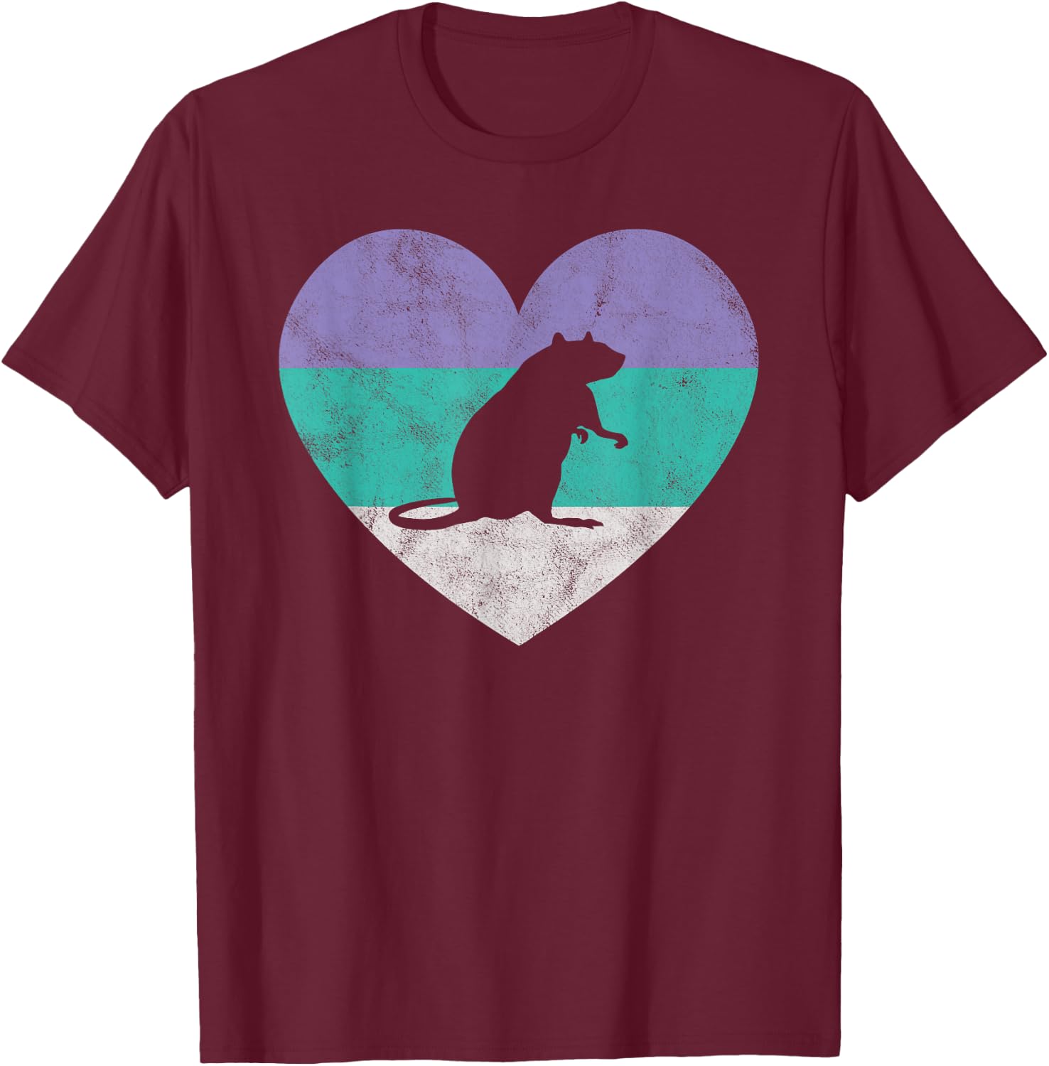 Cute Pet Rat Gift Shirt & Girls | Retro Vintage T-Shirt - T-Shirt | Maroon