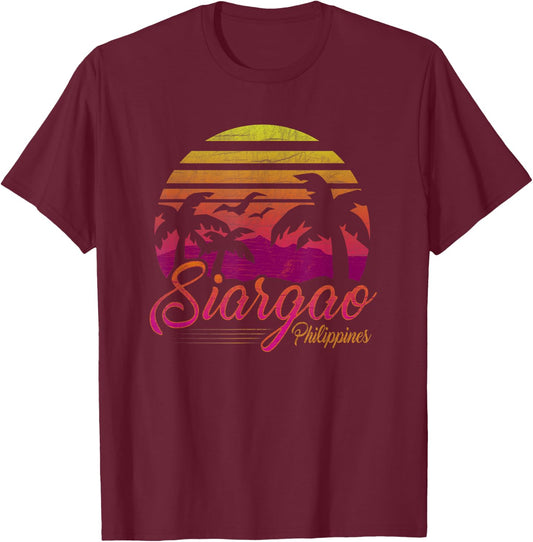 Siargao Philippines Beach Sunset Island Philippine Travel Women Girls Kids T-Shirt - T-Shirt | Maroon