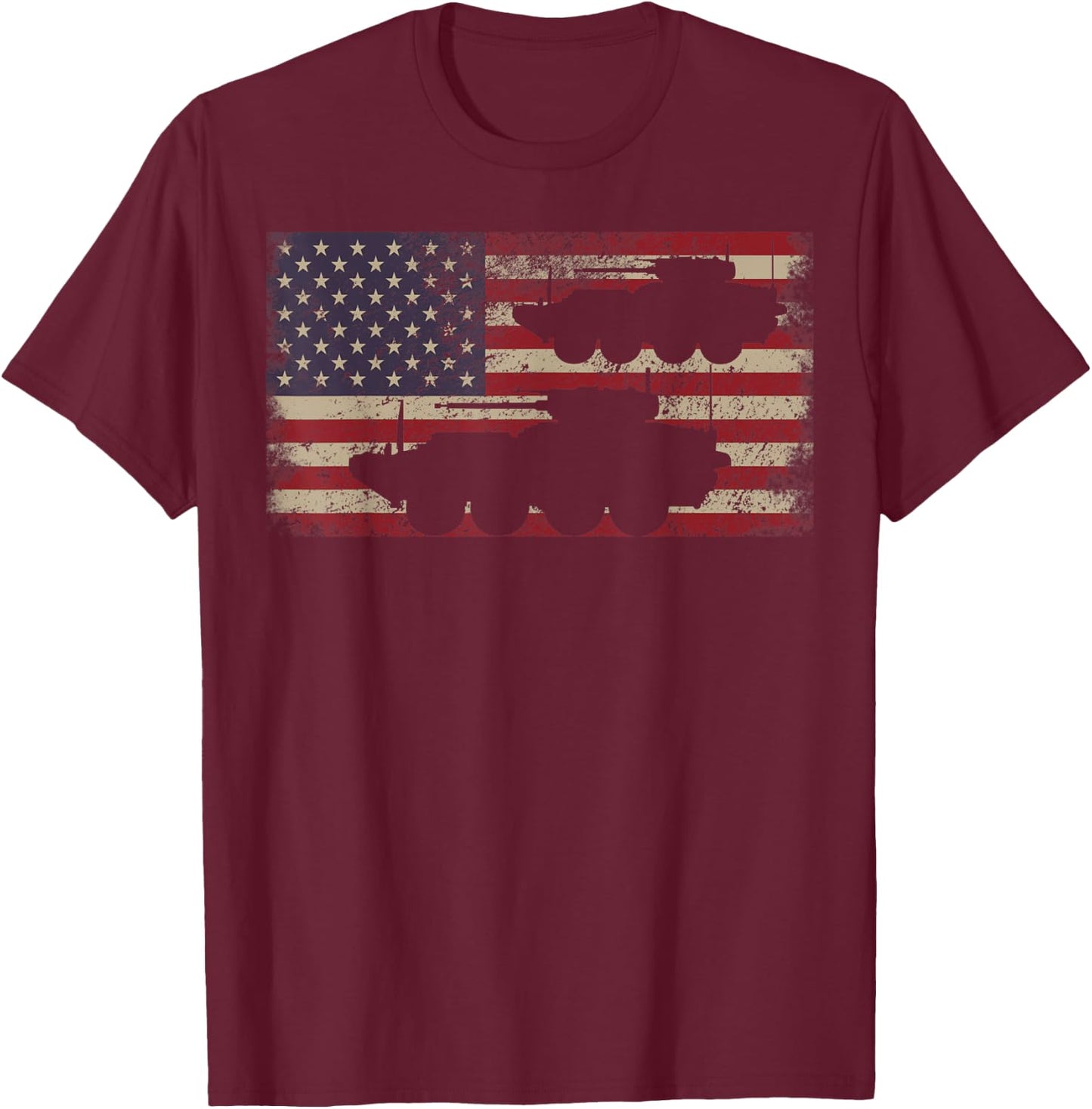 Stryker Infantry Carrier Vehicle Gift USA Flag Women Men T-Shirt - T-Shirt | Maroon