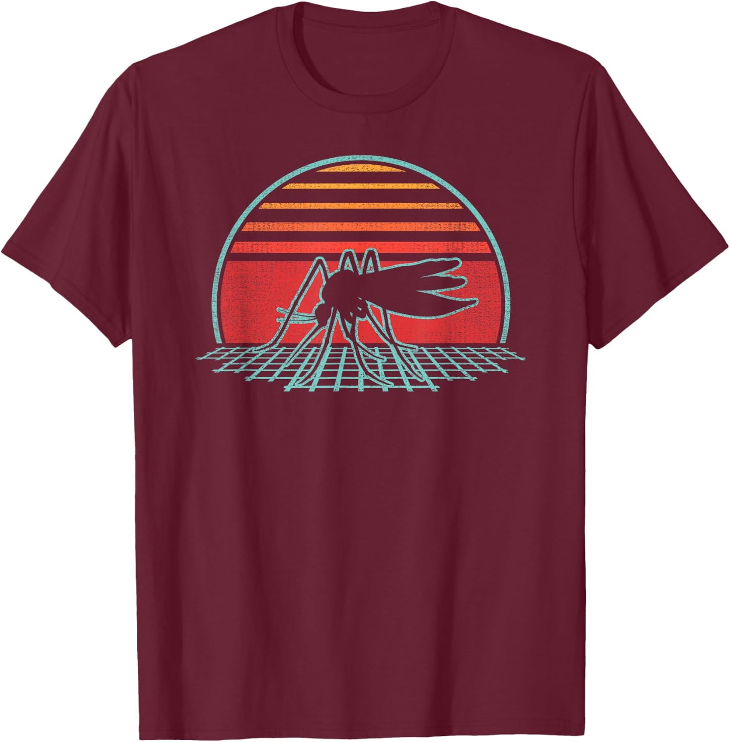 Mosquito Retro Vintage 80s Mosquito Gift T-Shirt - T-Shirt | Maroon