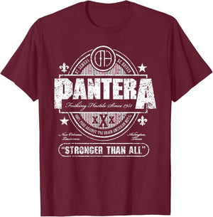 Pantera Official Stronger Than All Beer Mat T-Shirt - T-Shirt | Maroon