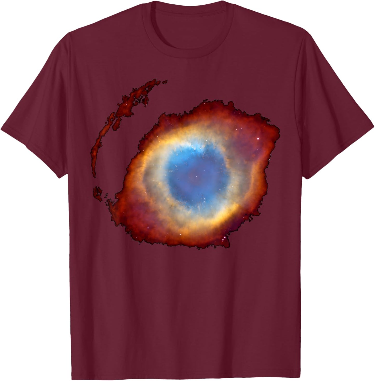 Final Frontier Gifts Eye of God Helix Planetary Nebula NGC 7293 Hubble Photo -Adults Kids Black Short Sleeve Classic Fit T-Shirt - T-Shirt | Maroon