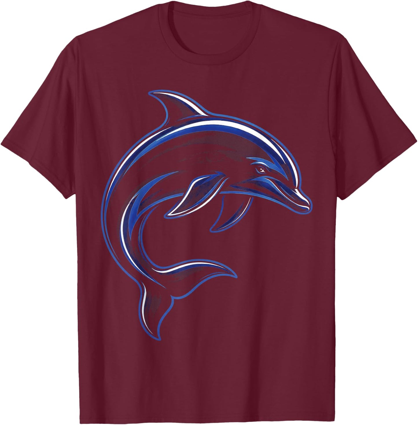 Blue Dolphin Ocean Animal Marine Life Lover T-Shirt - T-Shirt | Maroon