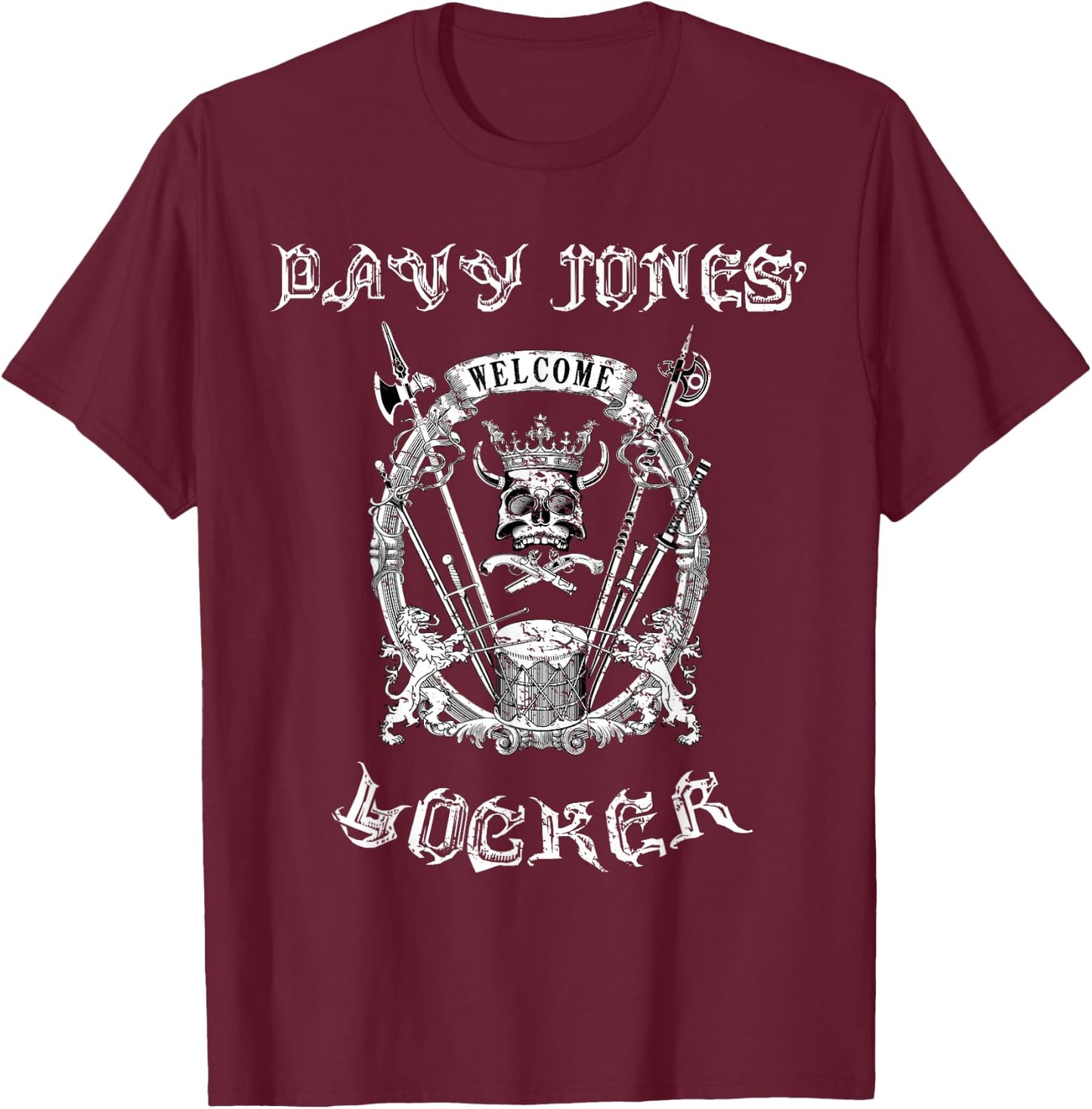 Welcome to Davy Jones Locker - Cool Pirate bottom of the Sea T-Shirt - T-Shirt | Maroon