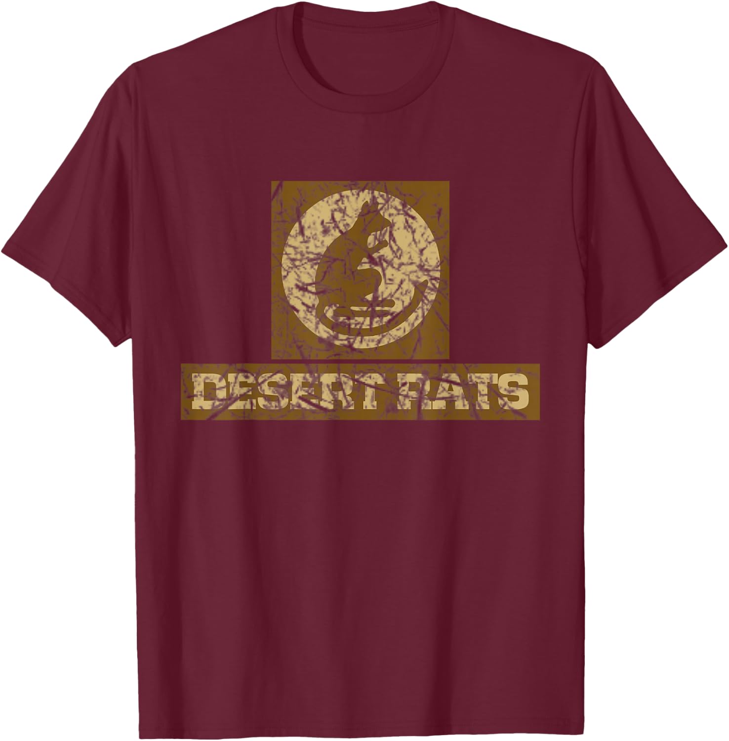 Desert Rats British Army 7th Division weathered T-Shirt - T-Shirt | Maroon