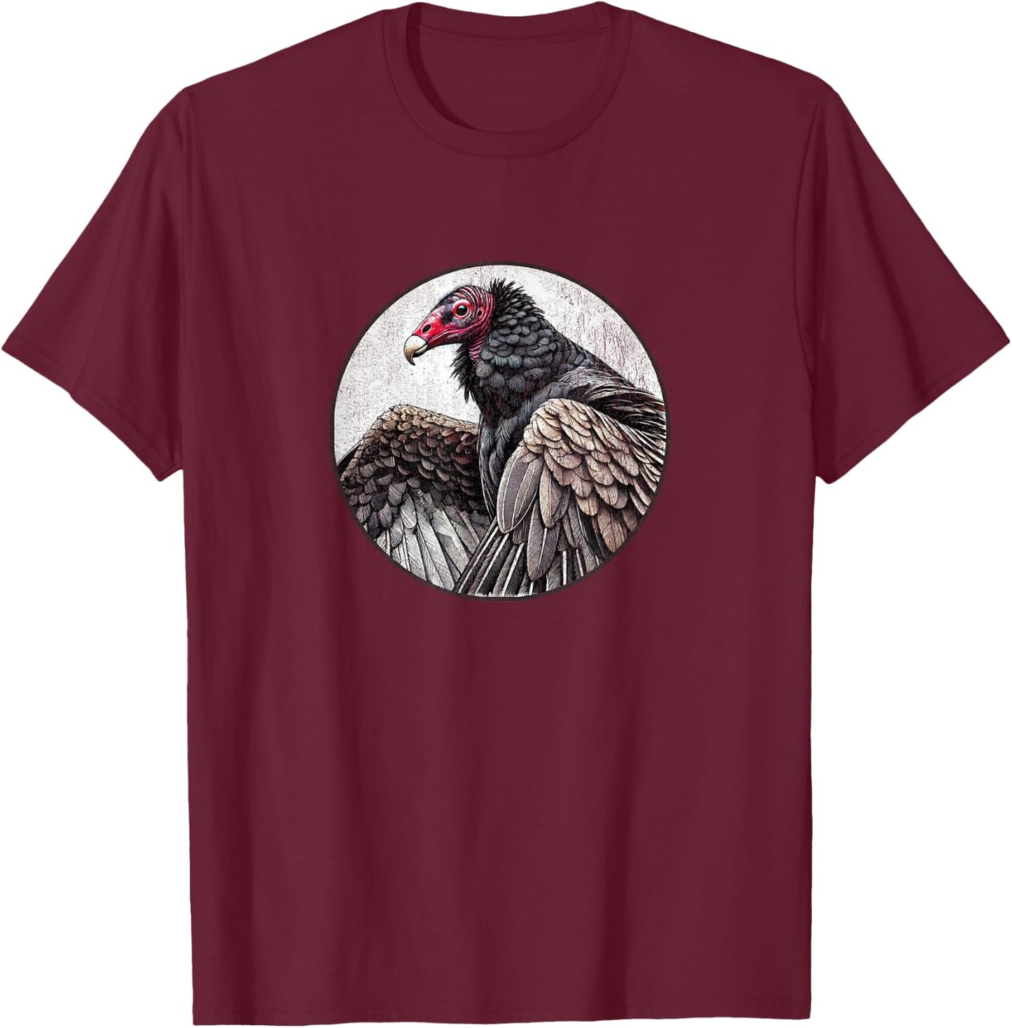 Retro Turkey Vulture Distressed Design by Bird Fan T-Shirt - T-Shirt | Maroon