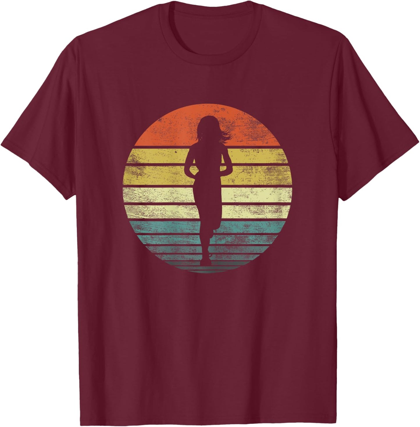 Runners Gifts Funny Running Retro Vintage Fitness Jogging T-Shirt - T-Shirt | Maroon