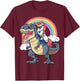 Unicorn Riding Dinosaur T rex Shirt Boys Girls Kids Rainbow T-Shirt - T-Shirt | Maroon