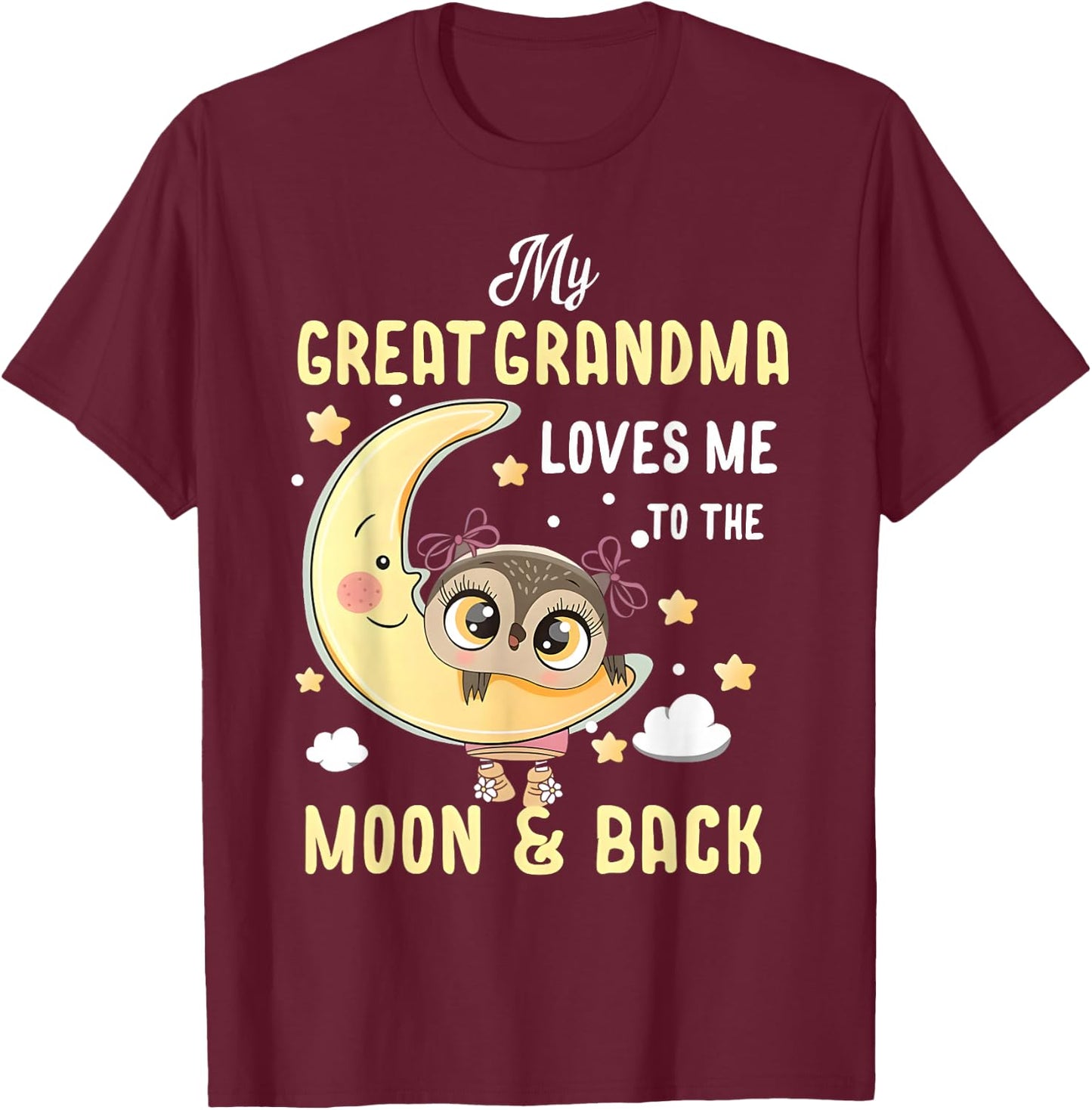 My Grandma Loves Me to the Moon & Back Grandchild Kids girl T-Shirt - T-Shirt | Maroon